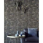 Brewster Home Fashions Tebessa Dark Brown Geometric Wallpaper | Wallpaper Twins Brewster Home Fashions Tebessa Dark Brown Geometric Wallpaper - SKU 376013