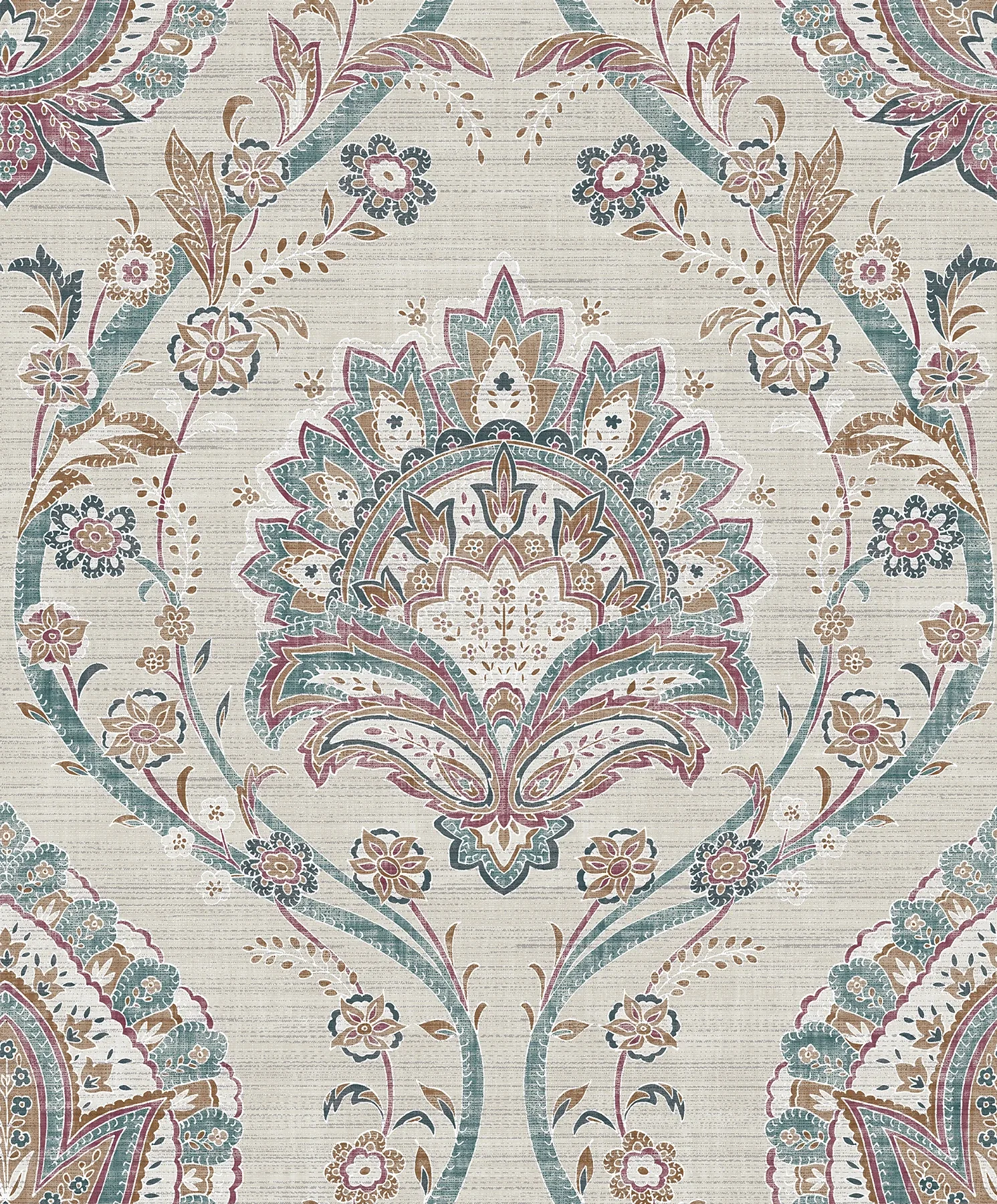 Brewster Home Fashions Teigen Multicolor Floral Damask Wallpaper - SKU AH296909