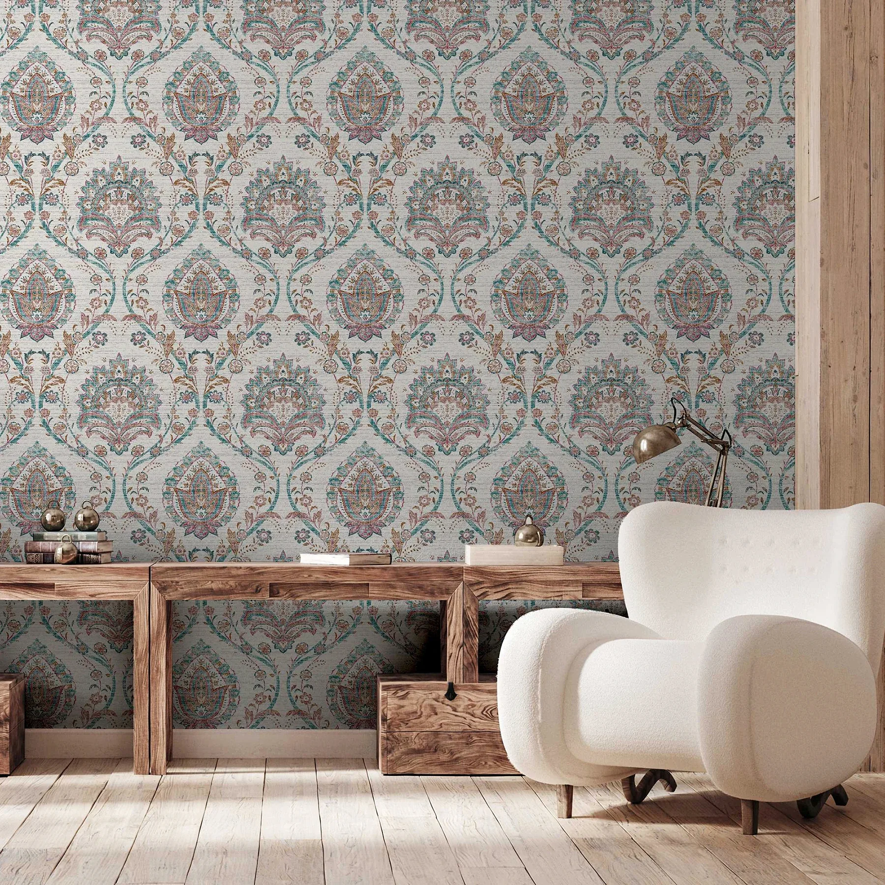 Brewster Home Fashions Teigen Multicolor Floral Damask Wallpaper - SKU AH296909