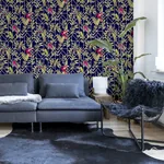 Brewster Home Fashions Thelma Navy Tropical Deco Wallpaper | Wallpaper Twins Brewster Home Fashions Thelma Navy Tropical Deco Wallpaper - SKU AH908003