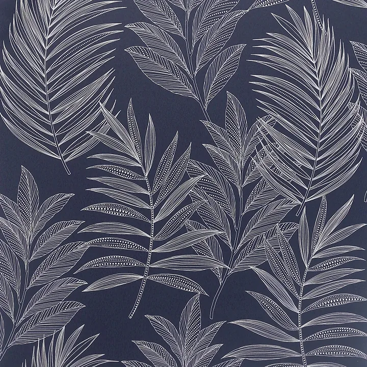 Brewster Home Fashions Theodore Navy Frond Wallpaper - SKU AH921205