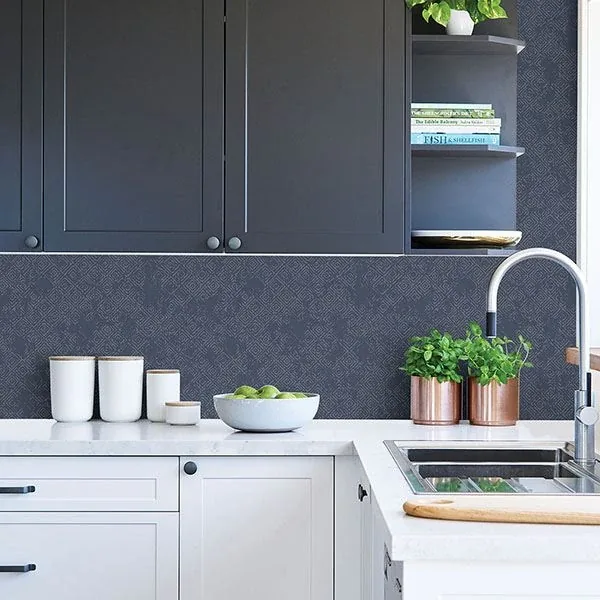 Brewster Home Fashions Thompson Navy Key Wallpaper - SKU 2809-LH01634
