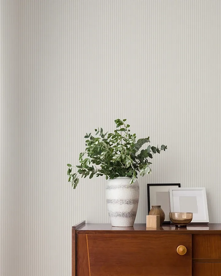 Brewster Home Fashions Ticking Light Grey Stripe Wallpaper - SKU 4164-M1847