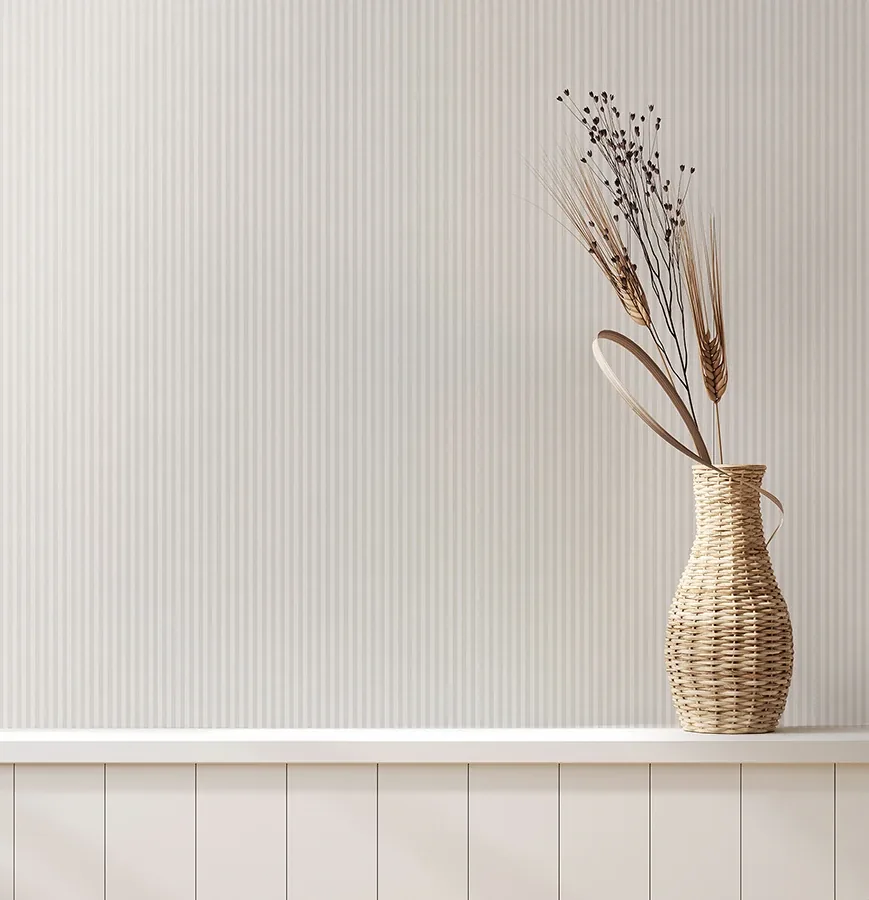 Brewster Home Fashions Ticking Light Grey Stripe Wallpaper - SKU 4164-M1847