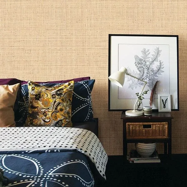 Brewster Home Fashions Tiki Beige Faux Grasscloth Wallpaper - SKU 2807-6011