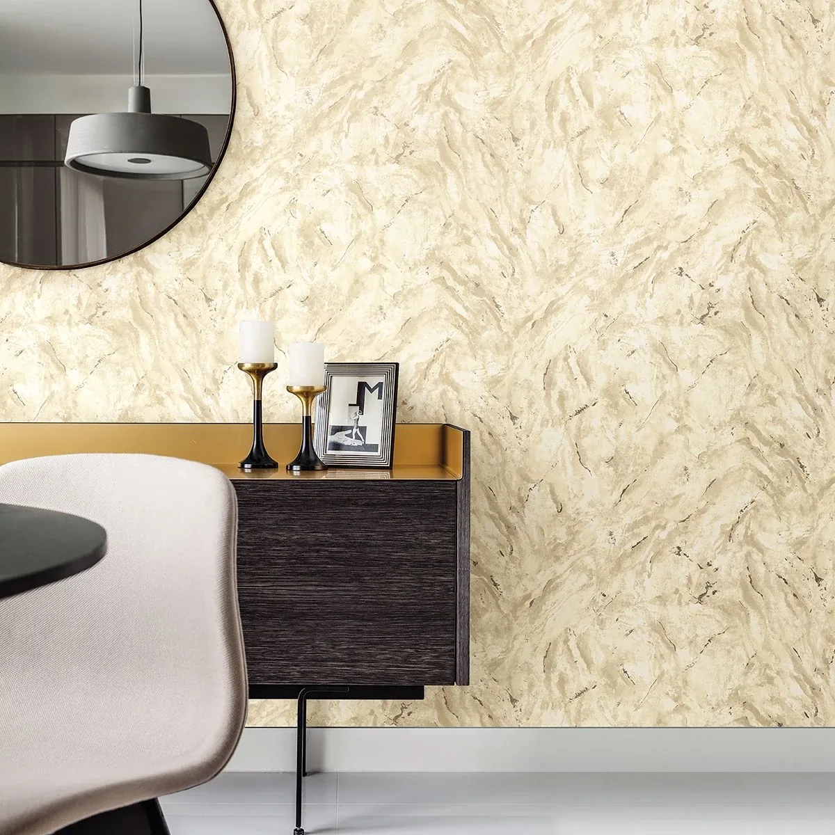 Brewster Home Fashions Titania Gold Marble Texture Wallpaper - SKU 2927-00103