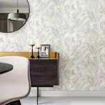 Brewster Home Fashions Titania Silver Marble Texture Wallpaper - SKU 2927-00106