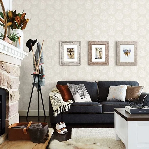Brewster Home Fashions Totem Eggshell Pinecone Wallpaper - SKU 3118-25090