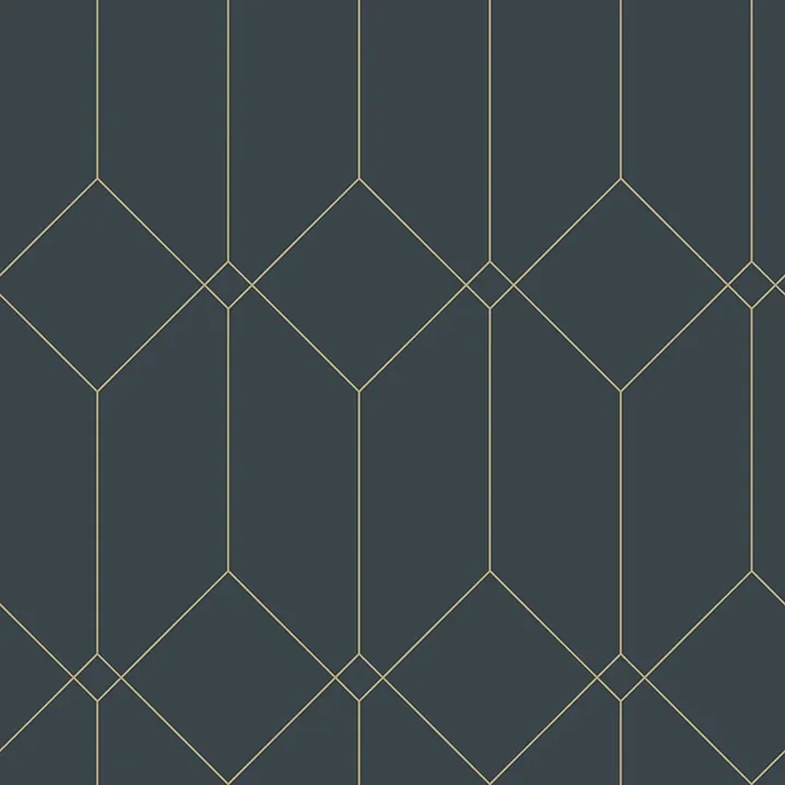 Brewster Home Fashions Trilliant Dark Blue Art Deco Motif Wallpaper - SKU DD139225