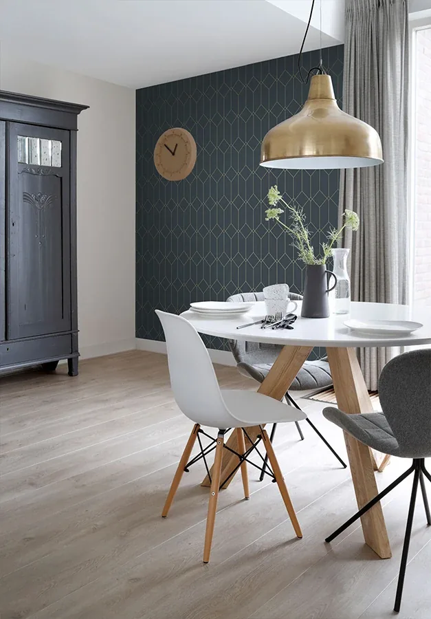 Brewster Home Fashions Trilliant Dark Blue Art Deco Motif Wallpaper - SKU DD139225