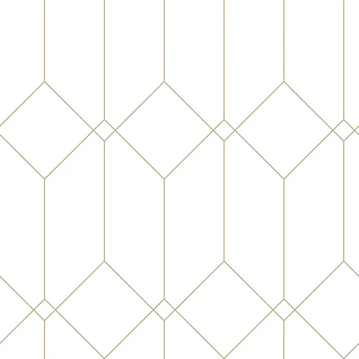 DD139223 | Trilliant White Art Deco Motif Wallpaper