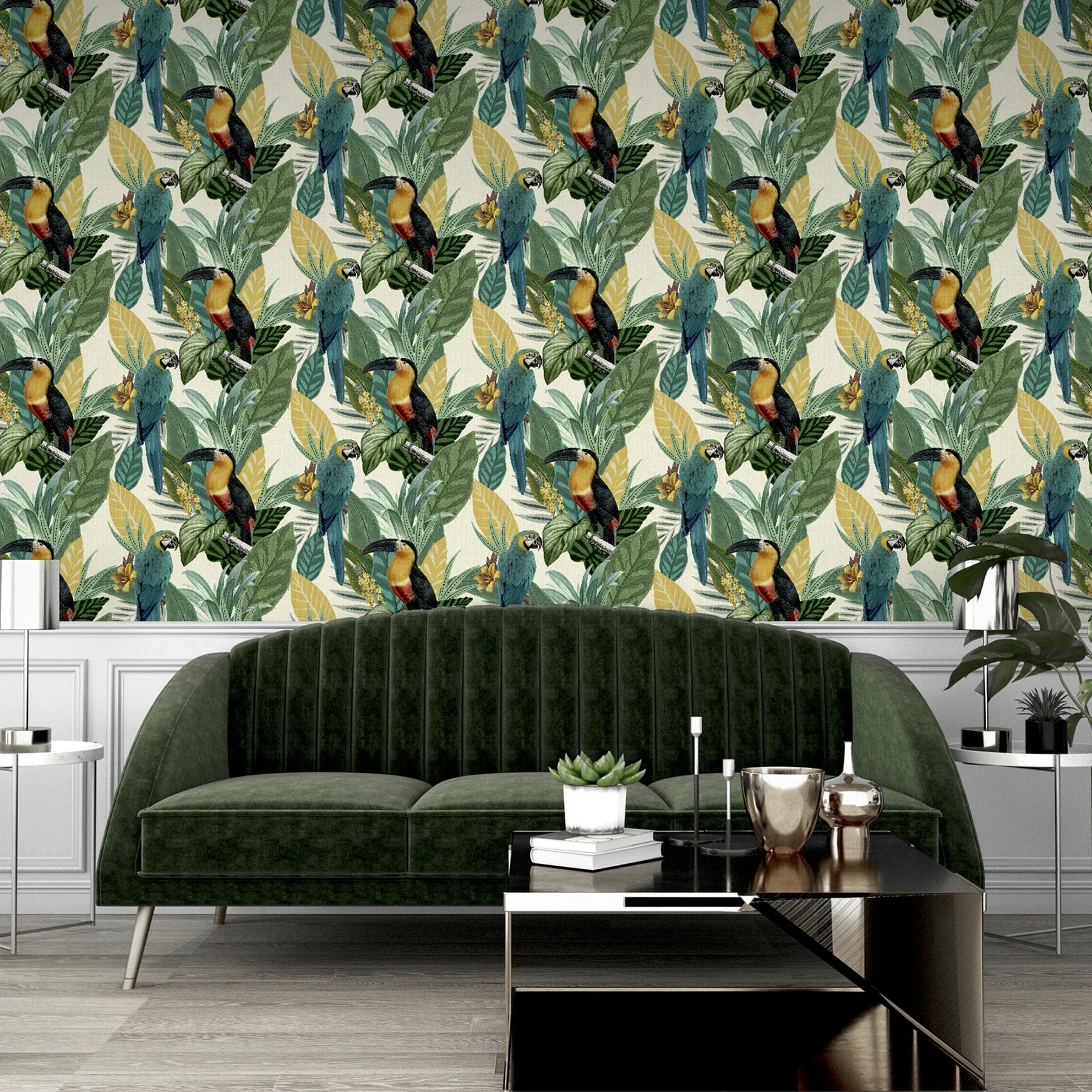 Brewster Home Fashions Trudie Multicolor Toucan Macaw Wallpaper - SKU AH296803