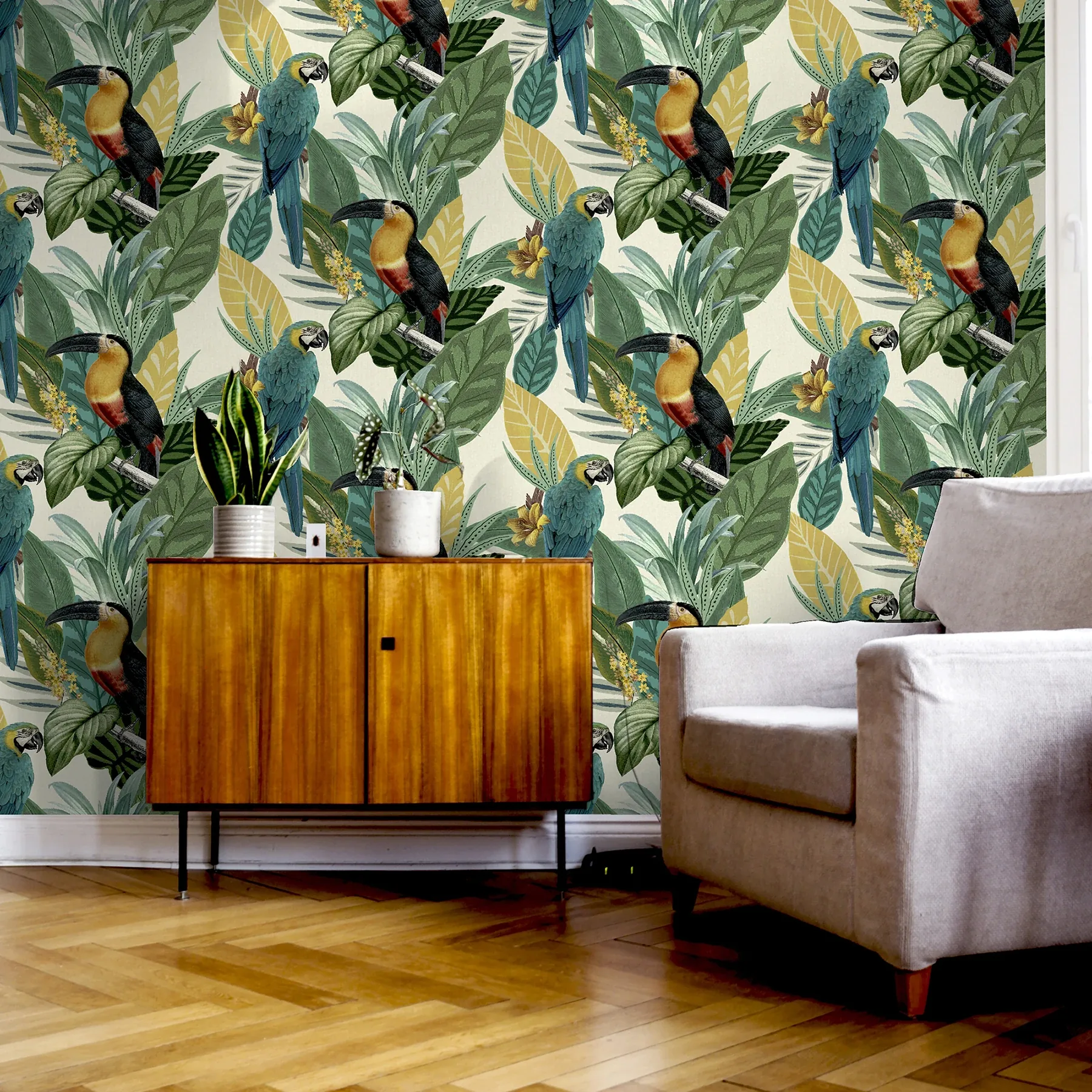Brewster Home Fashions Trudie Multicolor Toucan Macaw Wallpaper - SKU AH296803