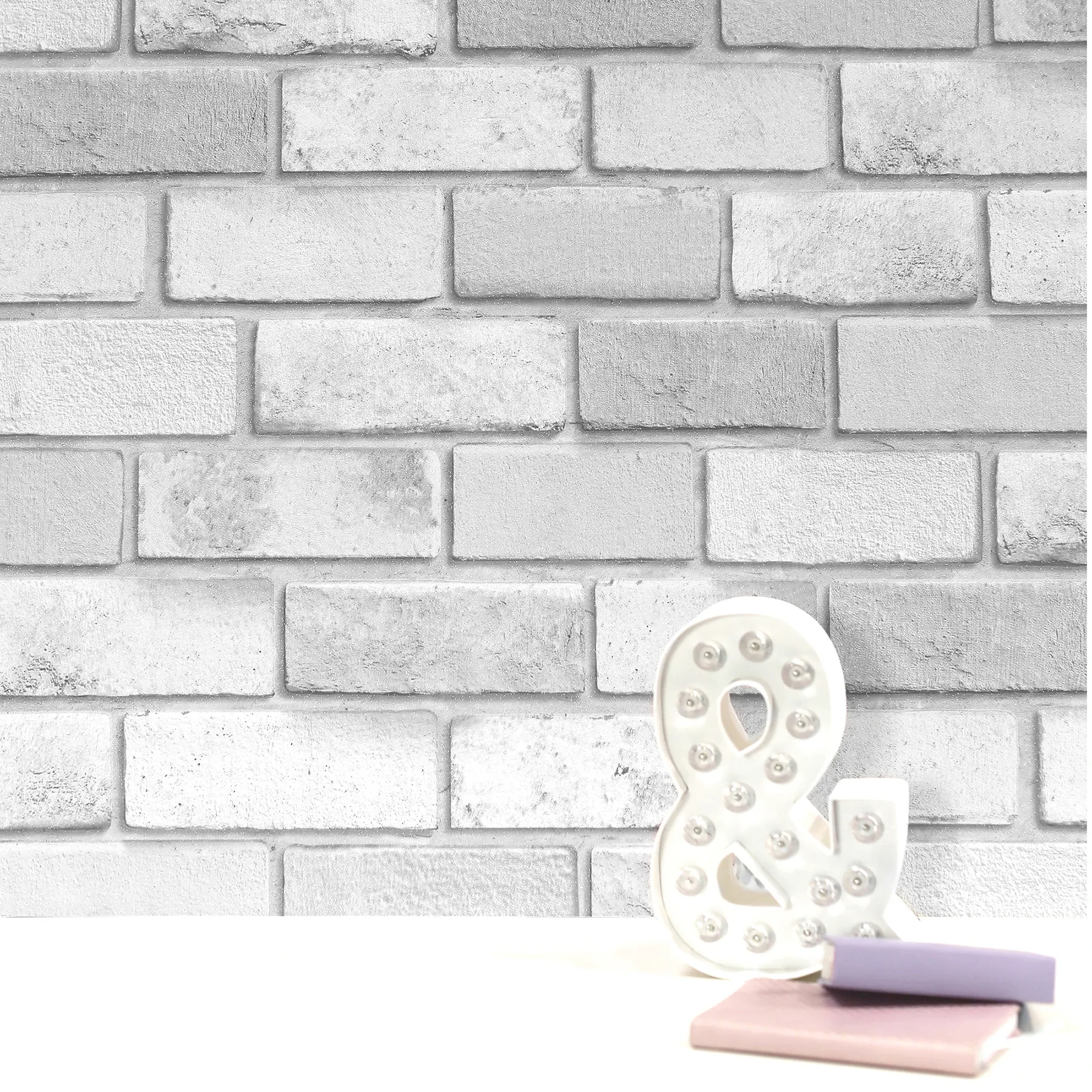 Brewster Home Fashions Truman Dove Brick Wallpaper - SKU AH669401