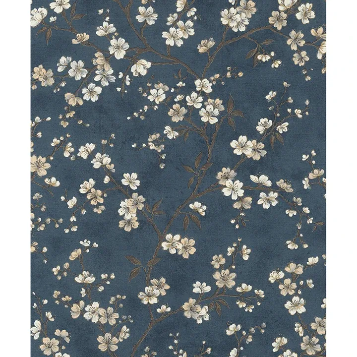 Brewster Home Fashions Tsubomi Blue Cherry Blossom Wallpaper - SKU RH456738