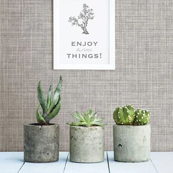 Brewster Home Fashions Tuckernuck Grey Linen Wallpaper - SKU 2767-24270
