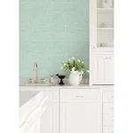 Brewster Home Fashions Tuckernuck Teal Linen Wallpaper - SKU 2767-24271