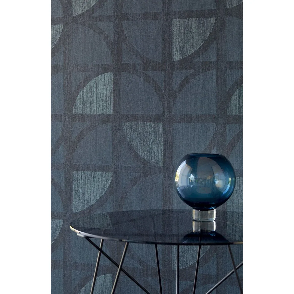 Brewster Home Fashions Tulip Dark Blue Geometric Trellis Wallpaper - SKU 395813