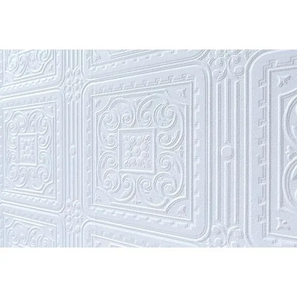 Brewster Home Fashions Turner Tile White Paintable Textured Vinyl Wallpaper - SKU 437-RD80000