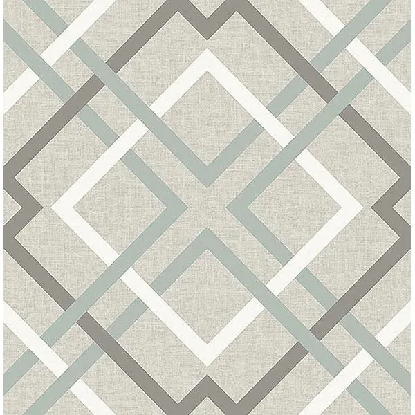 Brewster Home Fashions Tuvalu Taupe Plaid Wallpaper - SKU 2766-22649