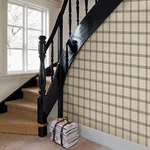 Brewster Home Fashions Twain Black Plaid Wallpaper | Wallpaper Twins Brewster Home Fashions Twain Black Plaid Wallpaper - SKU 3115-24479