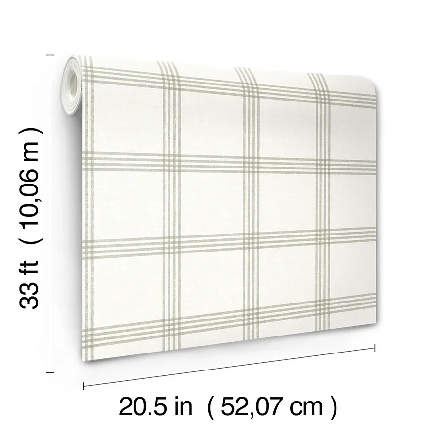 Brewster Home Fashions Twain Green Plaid Wallpaper | Wallpaper Twins Brewster Home Fashions Twain Green Plaid Wallpaper - SKU 4134-26996