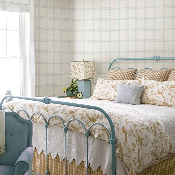 Brewster Home Fashions Twain Light Blue Plaid Wallpaper | Wallpaper Twins Brewster Home Fashions Twain Light Blue Plaid Wallpaper - SKU 3115-24475