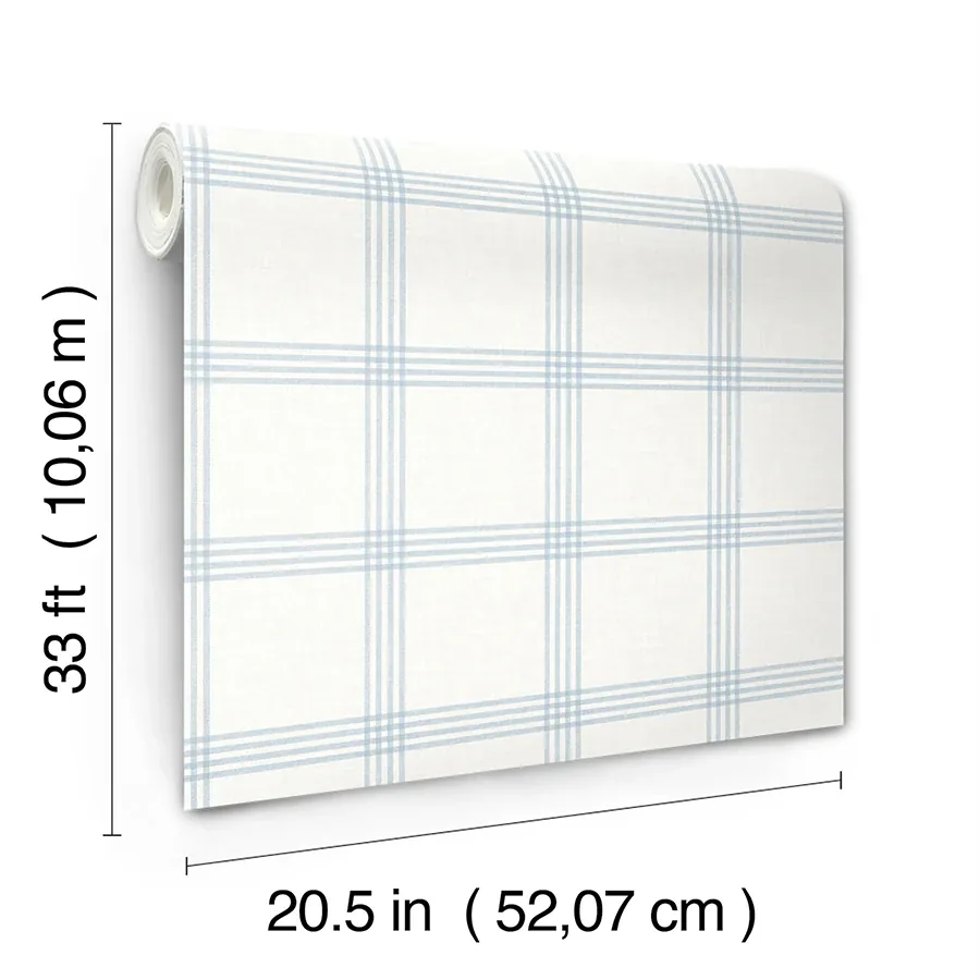 Brewster Home Fashions Twain Light Blue Plaid Wallpaper | Wallpaper Twins Brewster Home Fashions Twain Light Blue Plaid Wallpaper - SKU 4134-26995