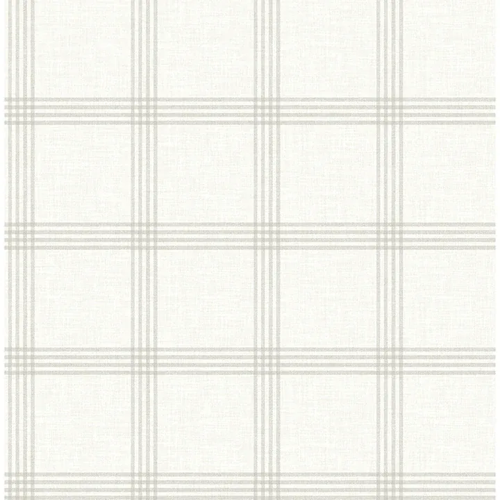 4134-26994 | Twain Light Grey Plaid Wallpaper