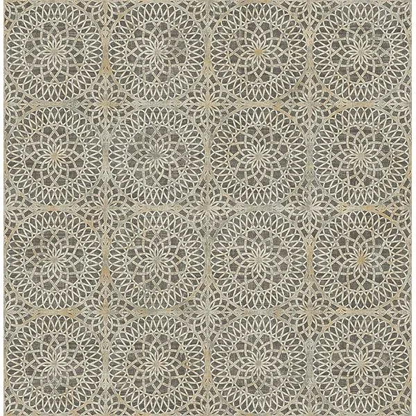 PS40806 | Twist Brown Medallion Wallpaper