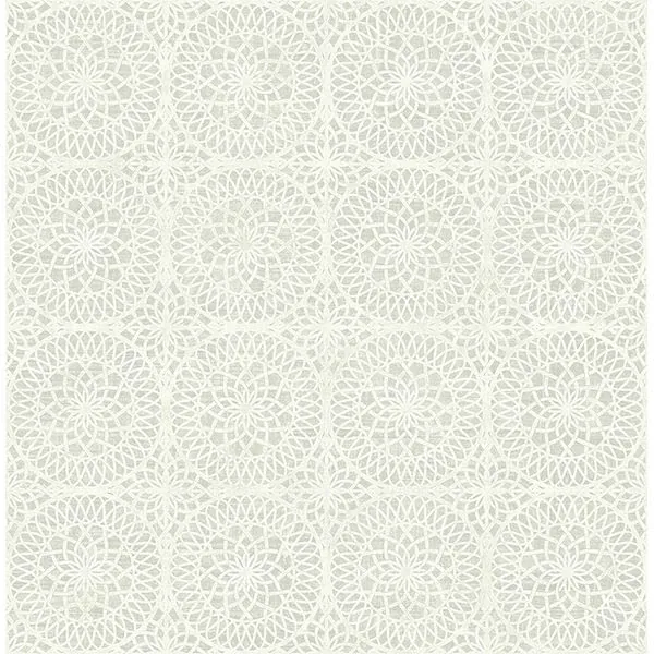 PS40810 | Twist Pewter Pewter Medallion Wallpaper