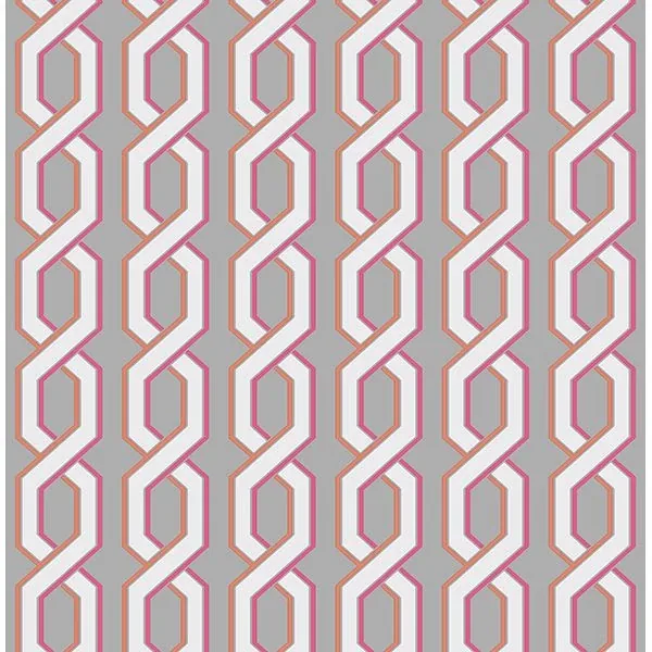 2704-22688 | Twist Pink Geometric Wallpaper