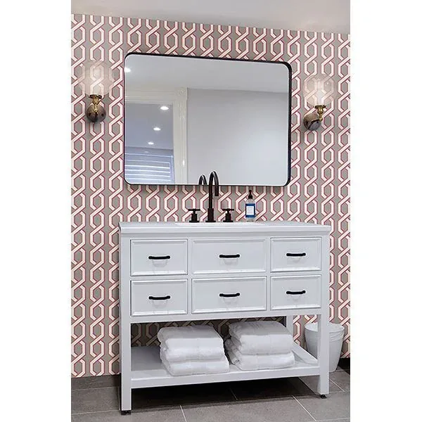 Brewster Home Fashions Twist Pink Geometric Wallpaper | Wallpaper Twins Brewster Home Fashions Twist Pink Geometric Wallpaper - SKU 2704-22688