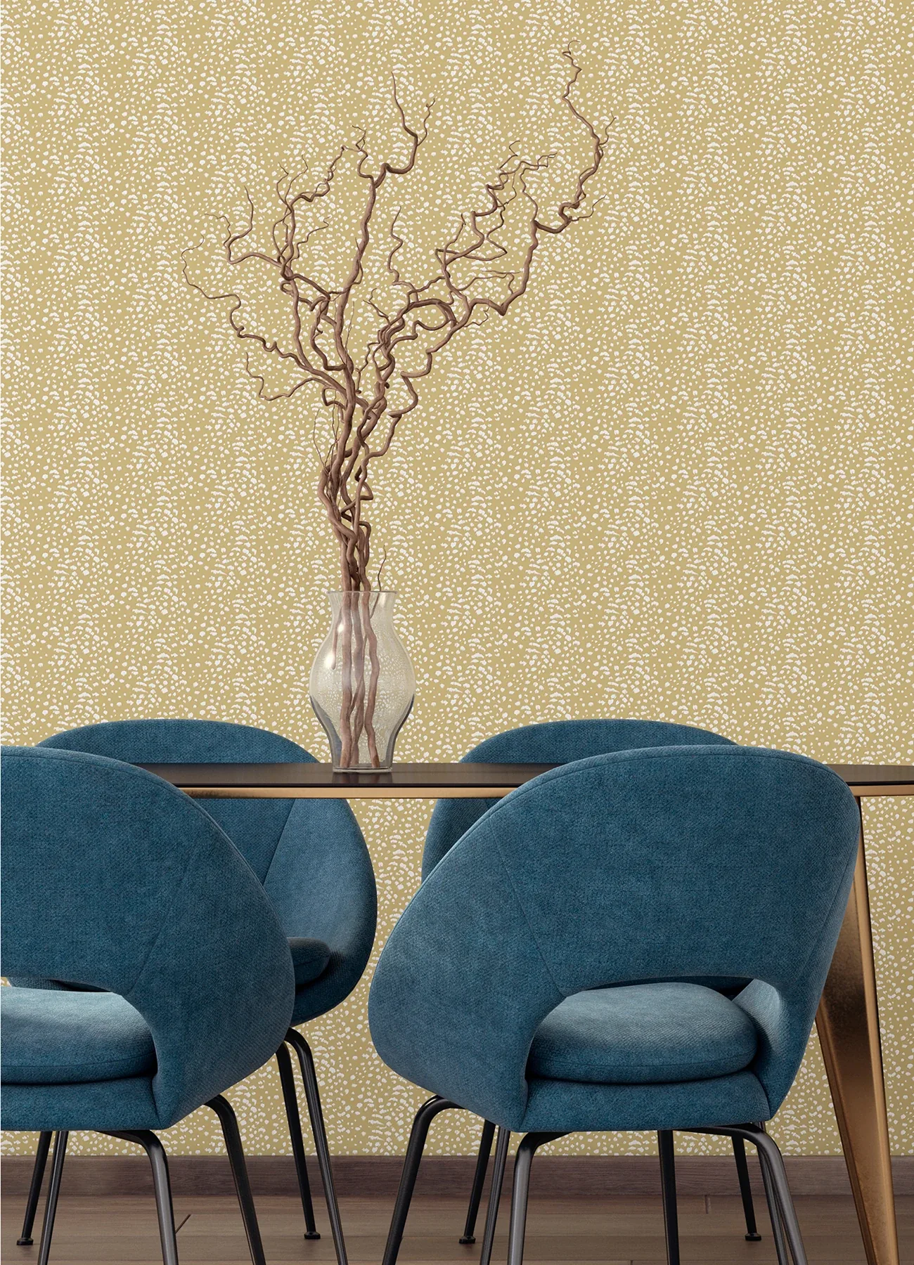 Brewster Home Fashions Ula Mustard Cheetah Spot Wallpaper - SKU WLD53129W