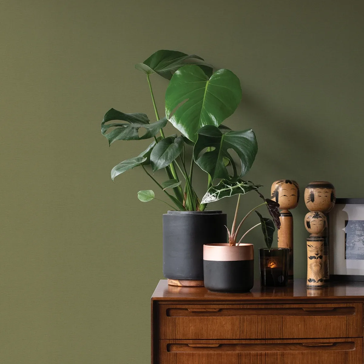 Brewster Home Fashions Umi Green Faux Linen Wallpaper - SKU 4035-452068