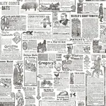 Brewster Home Fashions Underwood Black Newspaper Wallpaper | Wallpaper Twins Brewster Home Fashions Underwood Black Newspaper Wallpaper - SKU 2904-13081