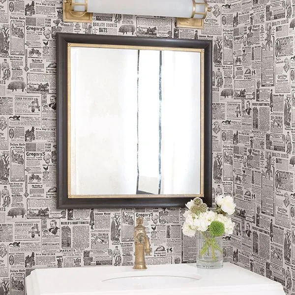Brewster Home Fashions Underwood Black Vintage Newspaper Wallpaper - SKU 3119-13081