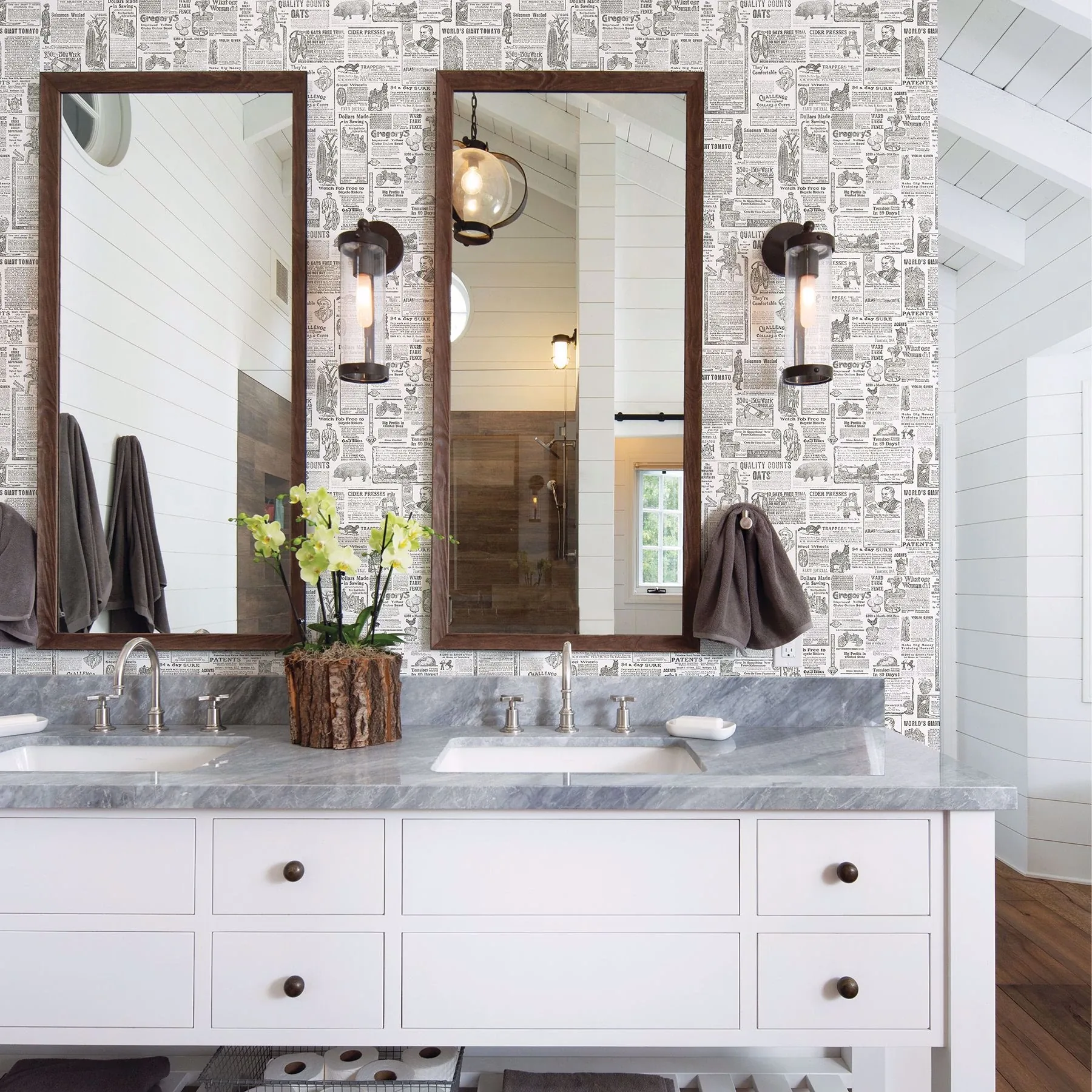 Brewster Home Fashions Underwood Brown Newspaper Wallpaper - SKU 2904-13082