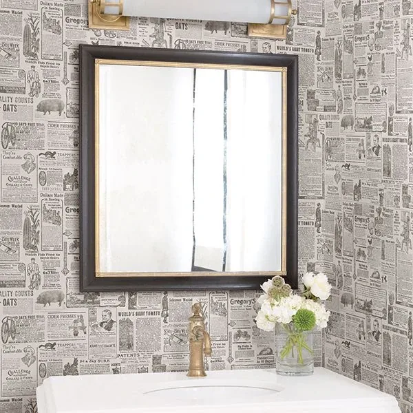 Brewster Home Fashions Underwood Taupe Vintage Newspaper Wallpaper - SKU 3119-13082