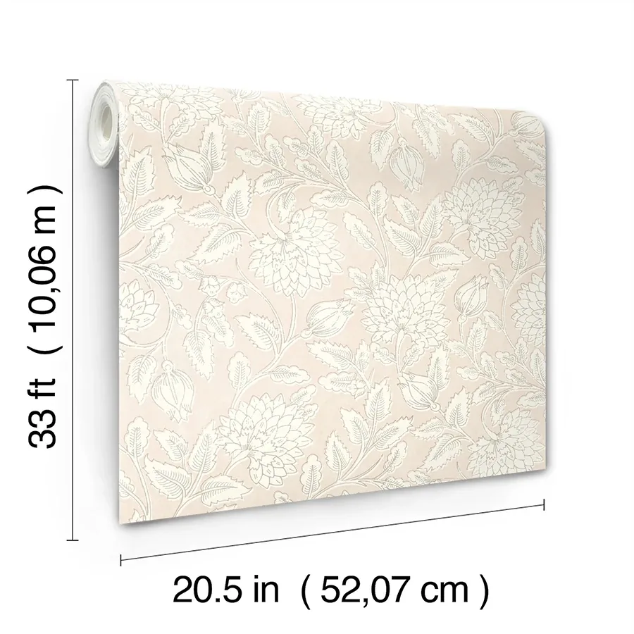 Brewster Home Fashions Vadouvan Blush Jacobean Trail Wallpaper | Wallpaper Twins Brewster Home Fashions Vadouvan Blush Jacobean Trail Wallpaper - SKU 4134-72538