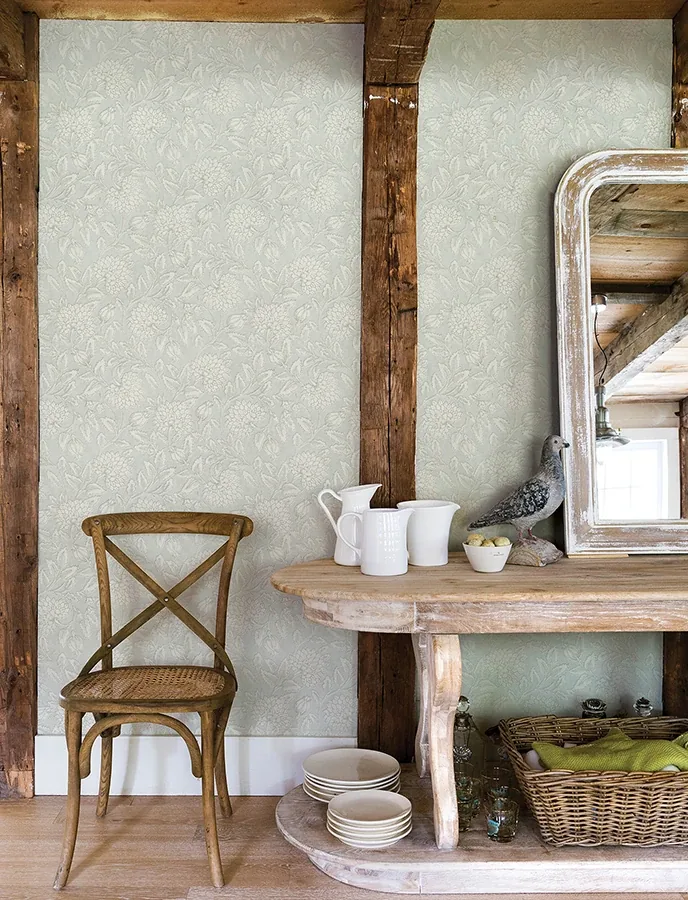 Brewster Home Fashions Vadouvan Light Blue Jacobean Trail Wallpaper - SKU 4134-72539