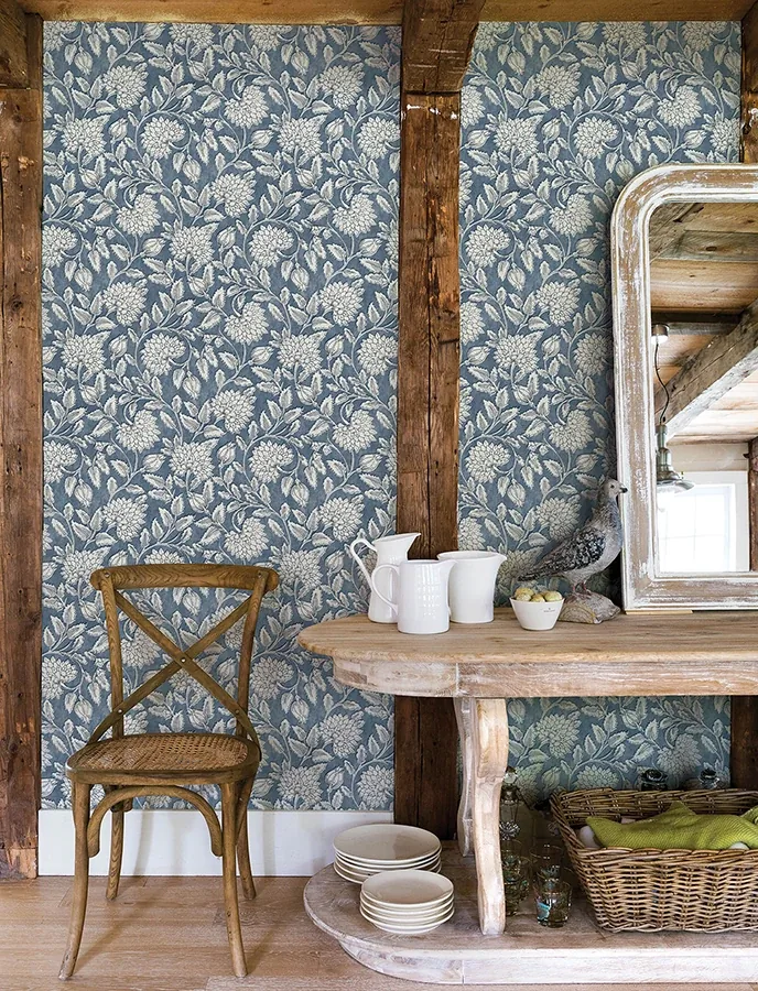 Brewster Home Fashions Vadouvan Navy Jacobean Trail Wallpaper | Wallpaper Twins Brewster Home Fashions Vadouvan Navy Jacobean Trail Wallpaper - SKU 4134-72535