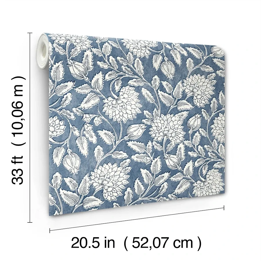 Brewster Home Fashions Vadouvan Navy Jacobean Trail Wallpaper | Wallpaper Twins Brewster Home Fashions Vadouvan Navy Jacobean Trail Wallpaper - SKU 4134-72535