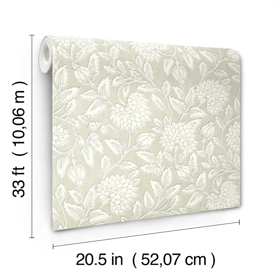 Brewster Home Fashions Vadouvan Sage Jacobean Trail Wallpaper | Wallpaper Twins Brewster Home Fashions Vadouvan Sage Jacobean Trail Wallpaper - SKU 4134-72536