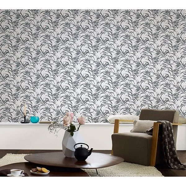 Brewster Home Fashions Valentina Grey Leaf Wallpaper | Wallpaper Twins Brewster Home Fashions Valentina Grey Leaf Wallpaper - SKU MG81937