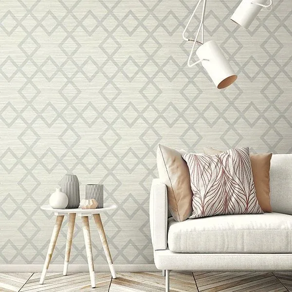 Brewster Home Fashions Vana Light Grey Woven Diamond Wallpaper - SKU 2765-BW40408