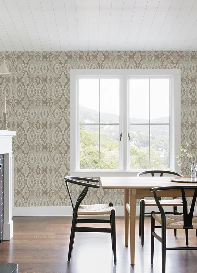 Brewster Home Fashions Villon Light Grey Ikat Wallpaper - SKU 2980-560558