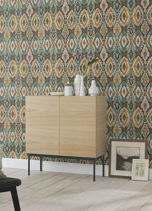 Brewster Home Fashions Villon Mustard Ikat Wallpaper - SKU 2980-560572
