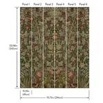 Brewster Home Fashions Vine Embroidery Dark Green Wall Mural | Wallpaper Twins Brewster Home Fashions Vine Embroidery Dark Green Wall Mural - SKU 4171-HT84003