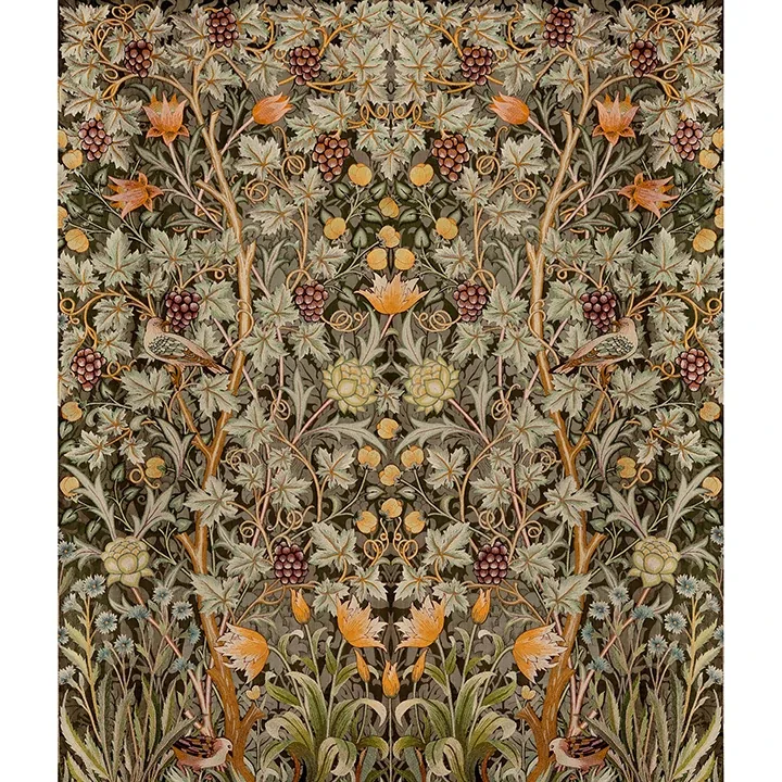 4171-HT84004 | Vine Embroidery Green Wall Mural